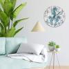 12" Wood Wall Clock Nautical Beach Ocean Theme Sea Horse Wall Decor for Garage Custom Turtle Sea Life Seaturtle Seahorse Wall Clocks Round Wooden Wall Clock Country for Indoor Washroom view 4