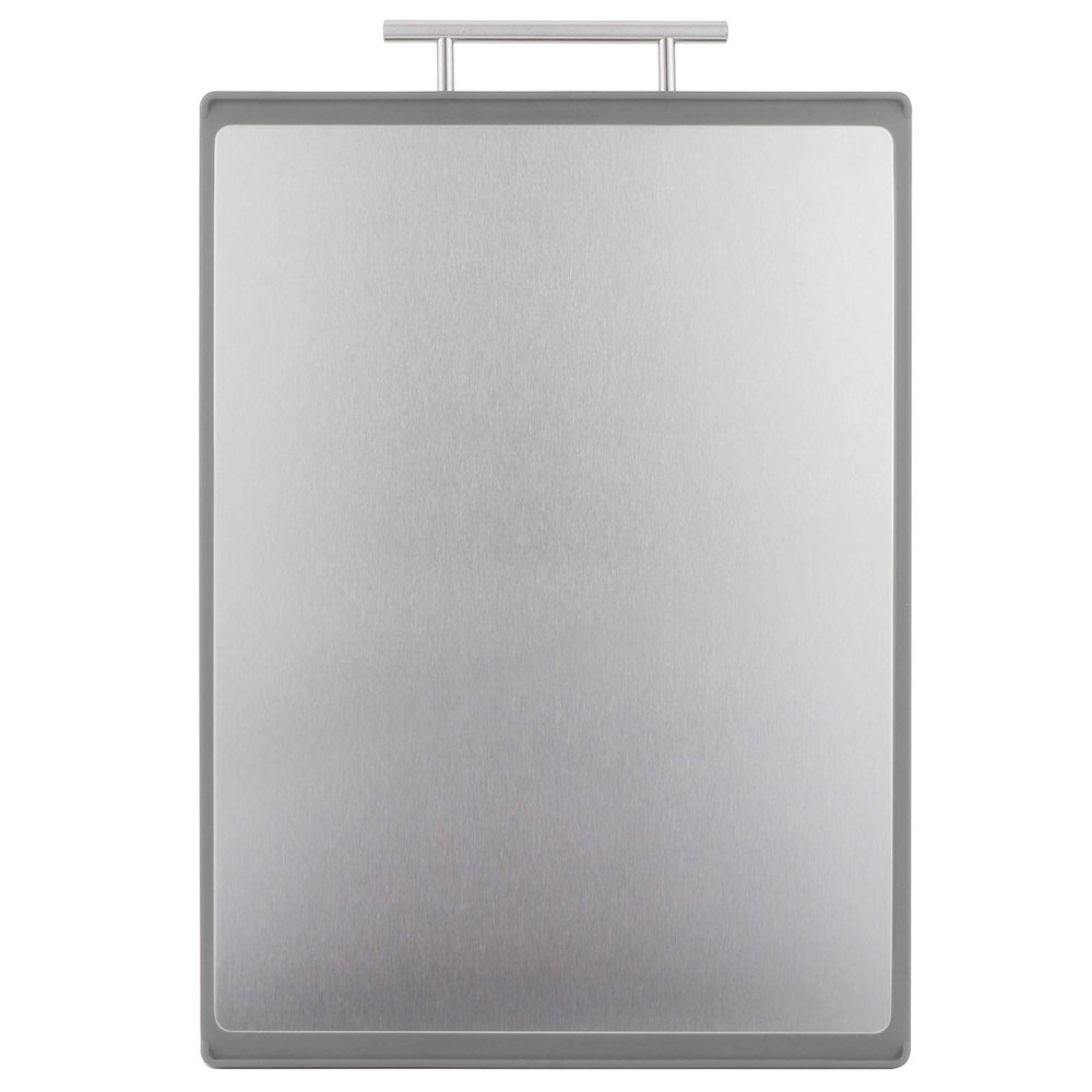 304 Stainless Steel Chopping Board, Cutting Boards Kitchen Double Sided Cutting Board 304 Stainless Steel PP Chopping Board for Home Kitchen(grey)