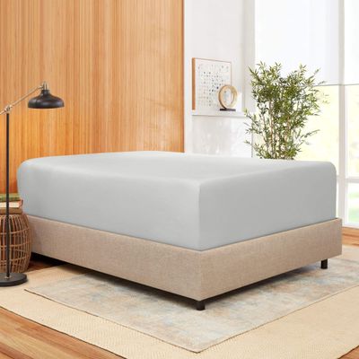 Fitted Sheet Twin Silver - 800 Thread Count 100% Cotton 24" Deep Pockets Pure Natural Cotton Sheet Sateen Weave - 1 Piece Fitted Sheet Only (Twin, Silver)