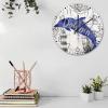 15" Silent Wall Clock Nautical Beach Ocean Theme Whale Home Decor for Garage Decorative Shells Starfish Beach Coastal Wall Clocks Round Wooden Wall Clock Rustic for Porch New Home view 3