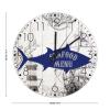 15 Inch Wood Wall Clocks Nautical Beach Ocean Theme Underwater Fish Home Decor for Patio Modern Shells Starfish Beach Coastal Wall Clocks Round Wooden Wall Clock Country for Church Girls Room view 2