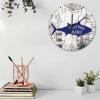 15 Inch Wood Wall Clocks Nautical Beach Ocean Theme Underwater Fish Home Decor for Patio Modern Shells Starfish Beach Coastal Wall Clocks Round Wooden Wall Clock Country for Church Girls Room view 3