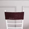 Balsa Circle 10 Burgundy Spandex Sequined Chair Sashes Bows Ties - Wedding Party Ceremony Reception Decorations Cheap Supplies view 1