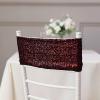 Balsa Circle 10 Burgundy Spandex Sequined Chair Sashes Bows Ties - Wedding Party Ceremony Reception Decorations Cheap Supplies view 3