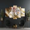 artgeist Textured Canvas Wall Art Flowers 80x40 in - 5pcs Painting Canvas Prints Picture Artwork Image Framed Modern Photo Wall Home - Peonies Roses Abstract b-C-10168-b-a view 2