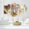 artgeist Textured Canvas Wall Art Flowers 80x40 in - 5pcs Painting Canvas Prints Picture Artwork Image Framed Modern Photo Wall Home - Peonies Roses Abstract b-C-10168-b-a view 4