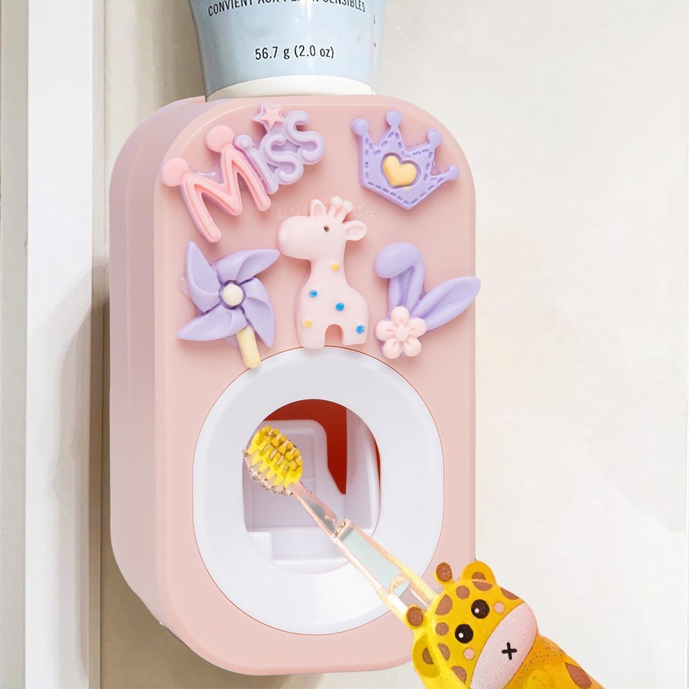 Automatic Kid Toothpaste Dispenser for Shower,Toothpaste Squeezer for Kids & Family, is Wall Mounted Bathroom Decor by Mr. Thumbs (1pc,Pastel Baby Purple)