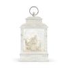 DEMDACO Distressed White Nativity LED 10 x 6.25 Acrylic Musical Snow Globe Christmas Lantern Plays Silent Night Away in A Manger view 1