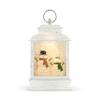 DEMDACO White Knit Snowman Couple 11 x 6.25 Resin Musical Snow Globe Lantern Plays Christmas Music view 1