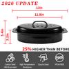 13 Granite Roasting Pan,Enameled Oval Roasting Pan with Domed Lid, Oval Turkey Roaster Pot, Broiler Pan Great - For Roasted Turkey, Chicken, Lamb, Vegetables 2026 Update view 2