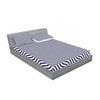 Ambesonne Navy 2 Pack Fitted Sheet & Pillow Sham Set, Wavy Stripes Dark Blue, 4 Pcs Bedding Decor, Package Contains 2 Queen Size Fitted Sheets & 4 Pillow Covers, Dark Blue and White view 2