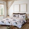 C&F Home Oakley Lodge 3-Piece Full/Queen Quilt Set with 2 Standard Shams Lodge Patchwork Panel Cabin Rustic Moose Oars Canoe Brown Blue Pinecone Pattern Reversible Plaid Full/Queen 3 Piece Set view 2