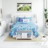 C&F Home Palazzo 3-Piece Full/Queen Quilt Set With 2 Standard Shams Watercolor Coastal Nautical Blue And Green Hue Cool Fern Botanical Tropical Pattern Reversible Medallion Patterns Full/Queen 3 Piece view 2