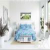 C&F Home Palazzo 3-Piece Full/Queen Quilt Set With 2 Standard Shams Watercolor Coastal Nautical Blue And Green Hue Cool Fern Botanical Tropical Pattern Reversible Medallion Patterns Full/Queen 3 Piece view 4
