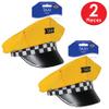 Beistle 2 Piece Fabric Novelty Taxi Cab Driver Hats for New York City Party Supplies NYC Decorations Yellow/Black/White view 4