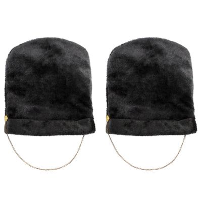 Beistle Unisex Plush Royal Guard Hats, 2 Pieces British Party Supplies, English Bearskin Costume Dress Up, International Themed Headwear, Photo Booth Props