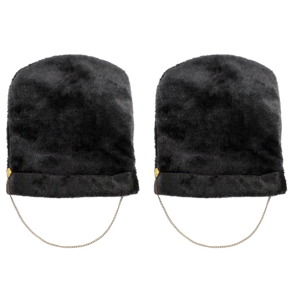Beistle Unisex Plush Royal Guard Hats, 2 Pieces British Party Supplies, English Bearskin Costume Dress Up, International Themed Headwear, Photo Booth Props