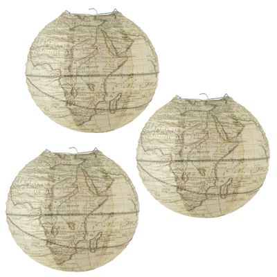 Beistle 3 Piece Bon Voyage Around The World Party Decorations Travel Themed Hanging Paper Lanterns