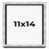 11x14 Frame Brushed Silver Solid Wood Picture Frame | 0.75 Inch Moulding Width | Rabbet Depth 0.75 Inches | Shadow Box with UV Acrylic Plexiglass, Foam Board Backing & Hanging Hardware view 1