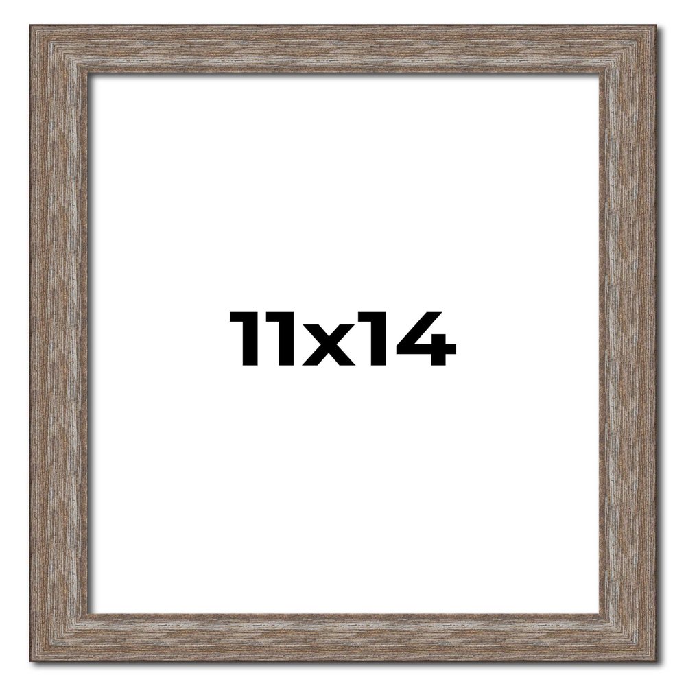 11x14 Knotty Brown Real Wood Picture Frame Width 1.25 Inches | Interior Frame Depth 0.5 Inches | Holden Distressed Photo Frame Complete with UV Acrylic, Foam Board Backing & Hanging Hardware