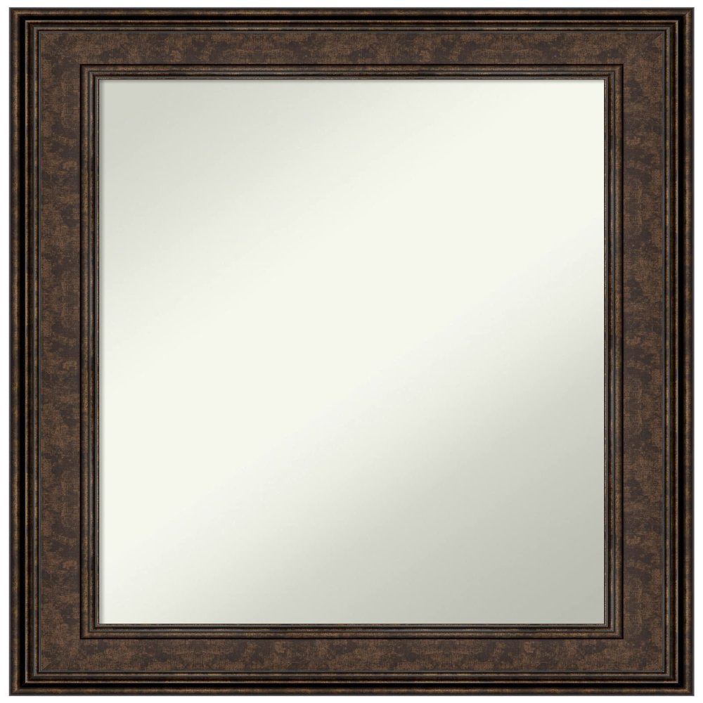 Amanti Art Bronze Bathroom Mirror for Over Sink, 30x24 Ridge Bronze Rectangle Vanity Mirror, Medium Traditional Frame, Hangs Horizonally and Vertically, Bathroom Wall Decor, Non-Beveled Edge