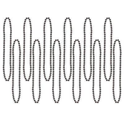 Beistle Black Party Beads 48 Pack, Small Round Plastic Bead Necklaces, Classic Solid Color Celebration Wear & Event Accessories for Graduation Parties, Halloween, New Years Eve Celebrations, 33