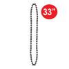 Beistle Black Party Beads  48 Pack, Small Round Plastic Bead Necklaces, Classic Solid Color Celebration Wear & Event Accessories for Graduation Parties, Halloween, New Years Eve Celebrations, 33 view 3
