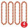 Beistle 4 Piece Fabric Rose Leis For Derby Day Party Luau Theme Hawaiian Tropical Floral Necklaces Hula Girl Accessories view 2