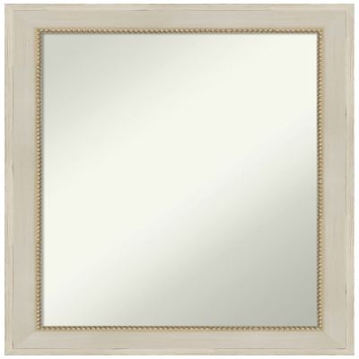 Amanti Art Ivory Bathroom Mirror for Over Sink, 28x22 Parthenon Cream Rectangle Vanity Mirror, Medium Traditional Wood Frame, Hangs Horizonally and Vertically, Bathroom Wall Decor, Non-Beveled Edge