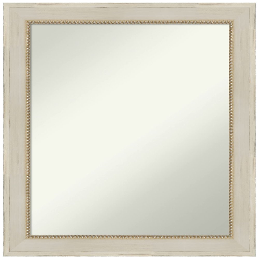Amanti Art Ivory Bathroom Mirror for Over Sink, 28x22 Parthenon Cream Rectangle Vanity Mirror, Medium Traditional Wood Frame, Hangs Horizonally and Vertically, Bathroom Wall Decor, Non-Beveled Edge