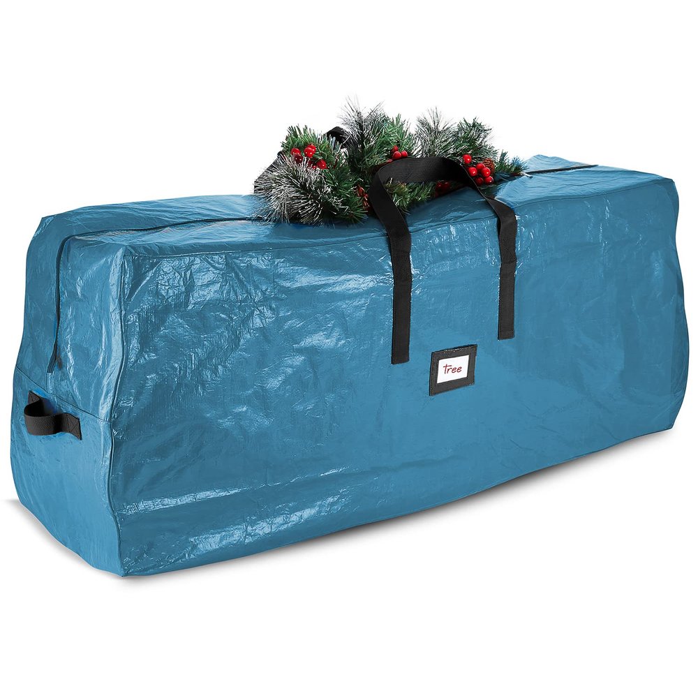 Hearth & Harbor 9 ft Christmas Tree Storage Bag - Artificial Christmas Tree Bag with Reinforced Handles, Dual Zipper, Wide Opening - Large Storage Container for Trees and Decorations