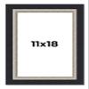 11x18 Frame Black Real Wood Picture Frame Width 2.25 Inches | Interior Frame Depth 0.5 Inches | Bridger Silver Traditional Photo Frame Complete with UV Acrylic, Foam Board Backing & Hanging Hardware view 1