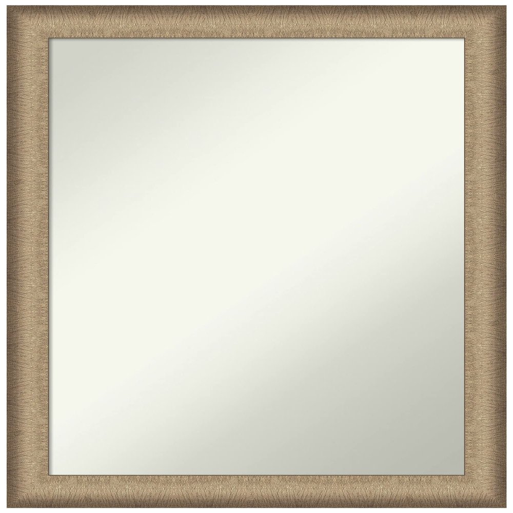 Amanti Art Bronze Bathroom Mirror for Over Sink, 27x21 Elegant Brushed Bronze Narrow Rectangle Vanity Mirror, Medium Casual Frame, Hangs Horizonally and Vertically, Bathroom Wall Decor, Non-Beveled