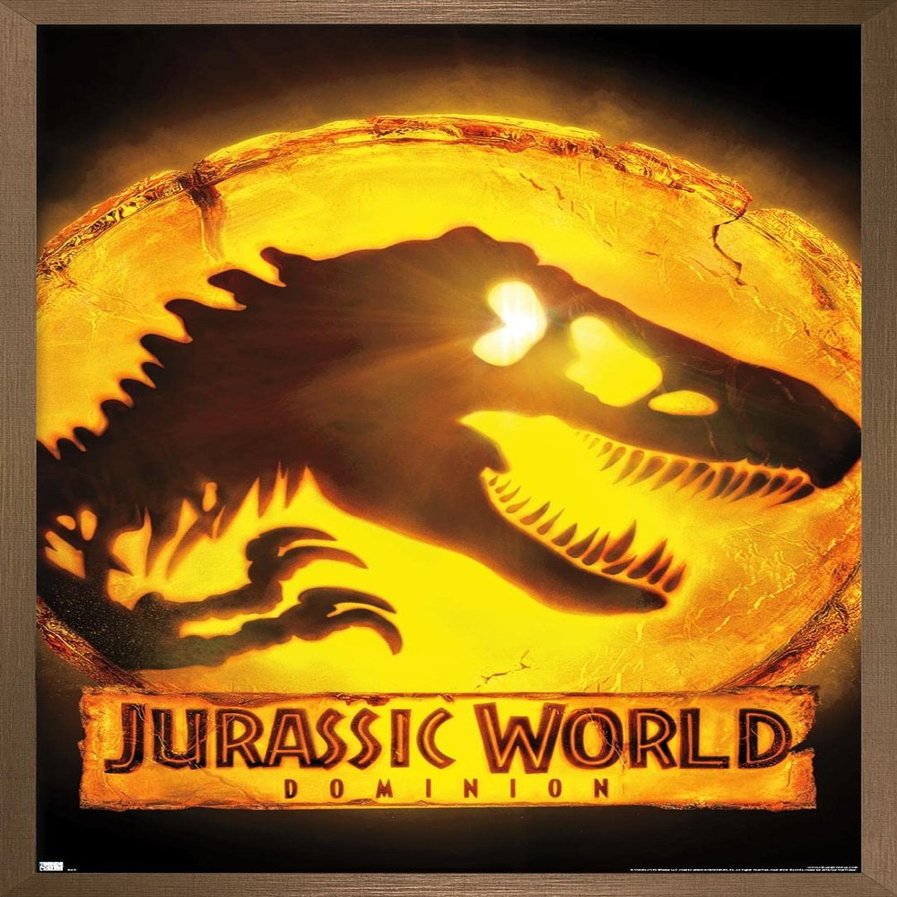 Trends International Jurassic World: Dominion - Logo One Sheet Wall Poster, 22.375" x 34", Bronze Framed Version