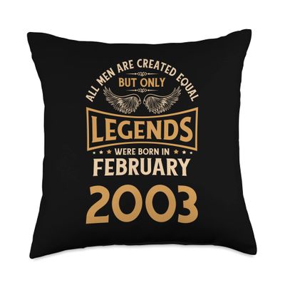 Birthday Legends Were Born In February 2003 Throw Pillow