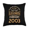 Birthday Legends Were Born In February 2003 Throw Pillow view 1