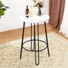 ALISH 40.5" Round Bar Table Pub Table Bar Height Table Tall Bistro Bar Dining Table with Metal Frame & White Top view 1