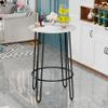 ALISH 40.5" Round Bar Table Pub Table Bar Height Table Tall Bistro Bar Dining Table with Metal Frame & White Top view 2