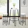 ALISH 40.5" Round Bar Table Pub Table Bar Height Table Tall Bistro Bar Dining Table with Metal Frame & White Top view 4