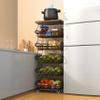6 Tier Fruit Basket for Kitchen, Fruit and Vegetable Storage Cart Stackable Wire Baskets with Wheels Vegetable Produce Basket Potato Onion Storage Bins Rack for Kitchen Pantry view 3