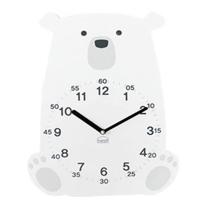 BEZIT Lovely Polar Bear Non-Ticking Silent Wall Clock