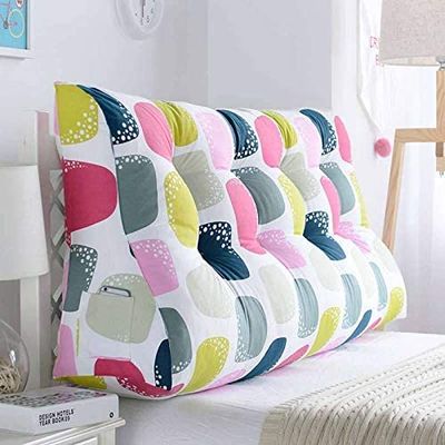 CAMZ Not Flimsy Triangular Reading Pillow King Queen Twin Full, Large Reading Wedge Pillows Bed Support Bolster Headboard Cushion Lumbar Pad for Day Bed & Bunk Bed (A,120CM/47inch)