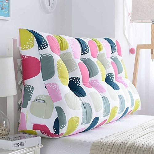 CAMZ Not Flimsy Triangular Reading Pillow King Queen Twin Full, Large Reading Wedge Pillows Bed Support Bolster Headboard Cushion Lumbar Pad for Day Bed & Bunk Bed (A,120CM/47inch)