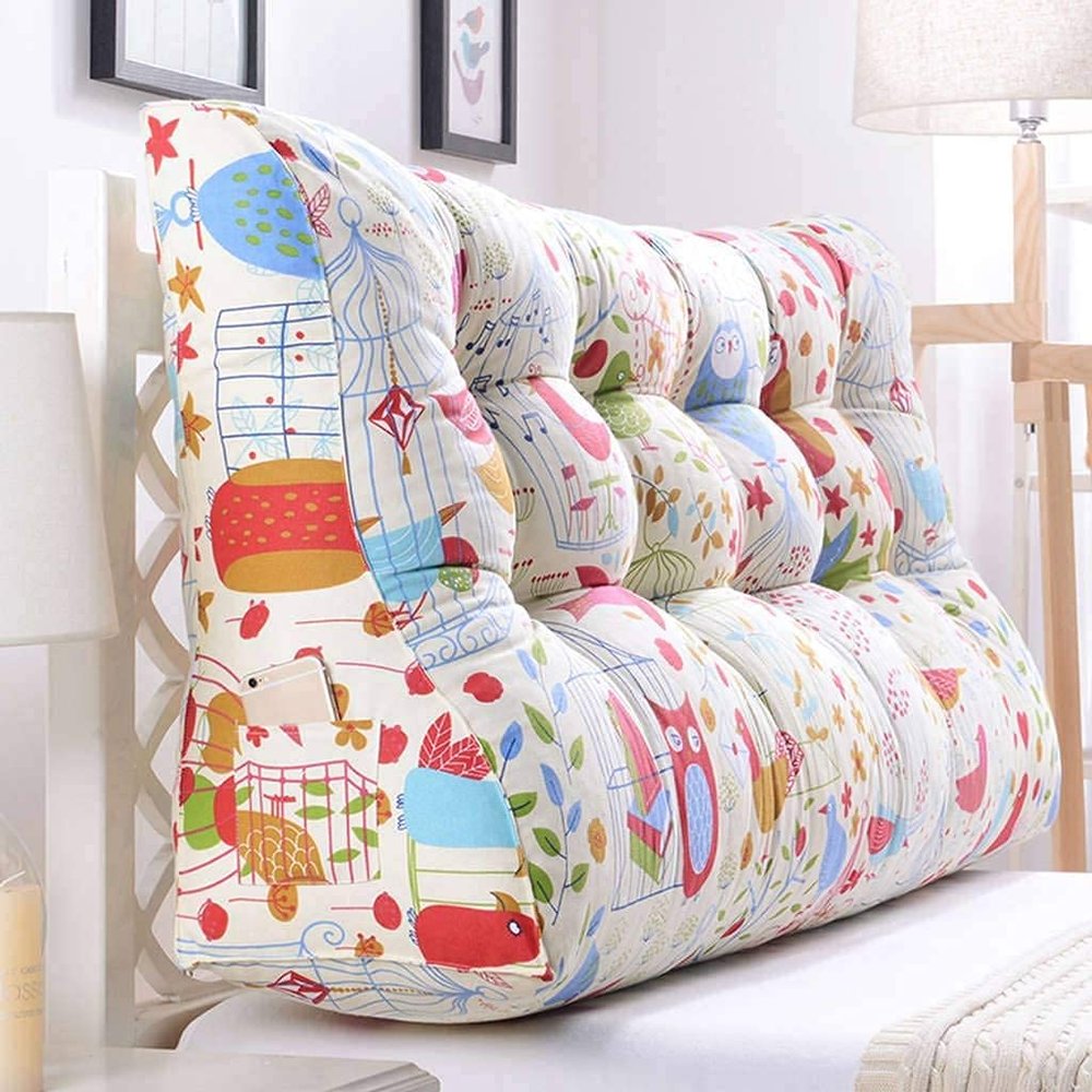 CAMZ Not Flimsy Triangular Reading Pillow King Queen Twin Full, Large Reading Wedge Pillows Bed Support Bolster Headboard Cushion Lumbar Pad for Day Bed & Bunk Bed (J,180cm/71inch)