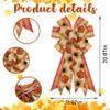 Estivaux Fall Bows for Wreaths - Thanksgiving Day Decorations in Natural Burlap, Orange Buffalo Plaid, Autumn Flowers view 2
