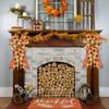 Estivaux Fall Bows for Wreaths - Thanksgiving Day Decorations in Natural Burlap, Orange Buffalo Plaid, Autumn Flowers view 4