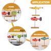 Beavorty Rustic Table Decor 2pcs Nautical Fish Ornament Wood Fish Figurine Rustic Fish Model Desktop Ocean Life Animal Figure for Coastal Theme Party Decoration Red Yellow Fish Decor view 2
