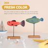 Beavorty Rustic Table Decor 2pcs Nautical Fish Ornament Wood Fish Figurine Rustic Fish Model Desktop Ocean Life Animal Figure for Coastal Theme Party Decoration Red Yellow Fish Decor view 3