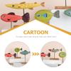 Beavorty Rustic Table Decor 2pcs Nautical Fish Ornament Wood Fish Figurine Rustic Fish Model Desktop Ocean Life Animal Figure for Coastal Theme Party Decoration Red Yellow Fish Decor view 4