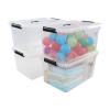 Anbers Pack of 4 Clear Latching Storage Boxes, 17.5 Quart Storage Bin with Lid and Handle view 1